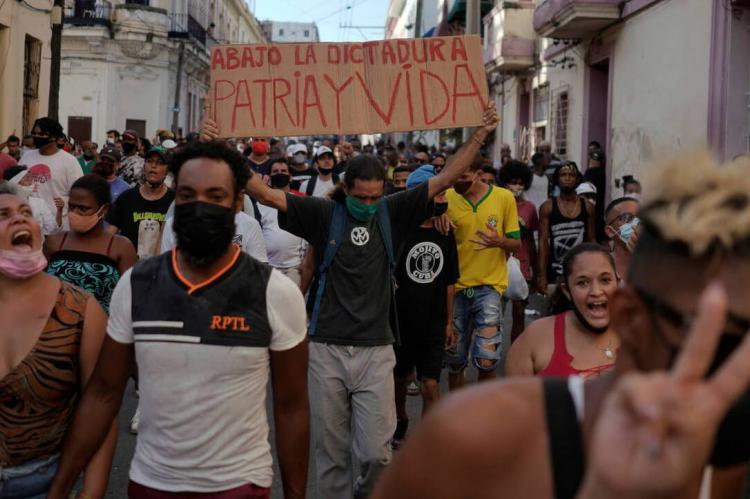 Protestas en las calles de La Habana, 11 de julio de 2021. (REUTERS)