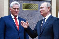 Miguel Díaz-Canel y Vladimir Putin. (AP)